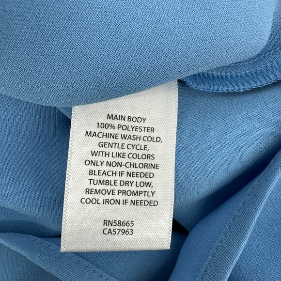 Open Edit Pleated Asymetric Neck Single Cold Shoulder Blue New Blouse Womens XL - Picture 9 of 9